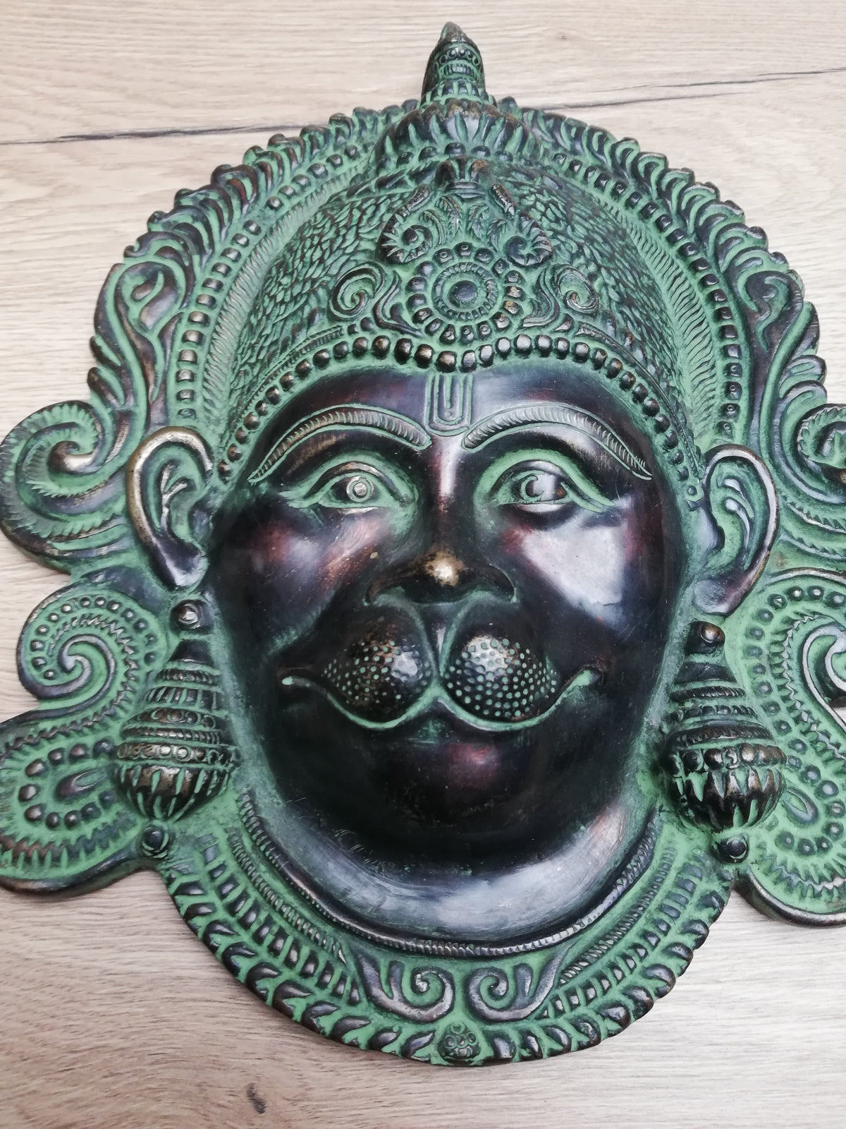 Masque Ancien du Seigneur Hanuman en Bronze, Divinité Hindou, Asie, Collection