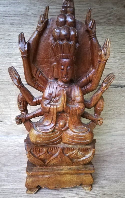 Cundi Bodhisattva – Quan Âm Chuẩn Đề – Statue en bois sculpté, Vietnam