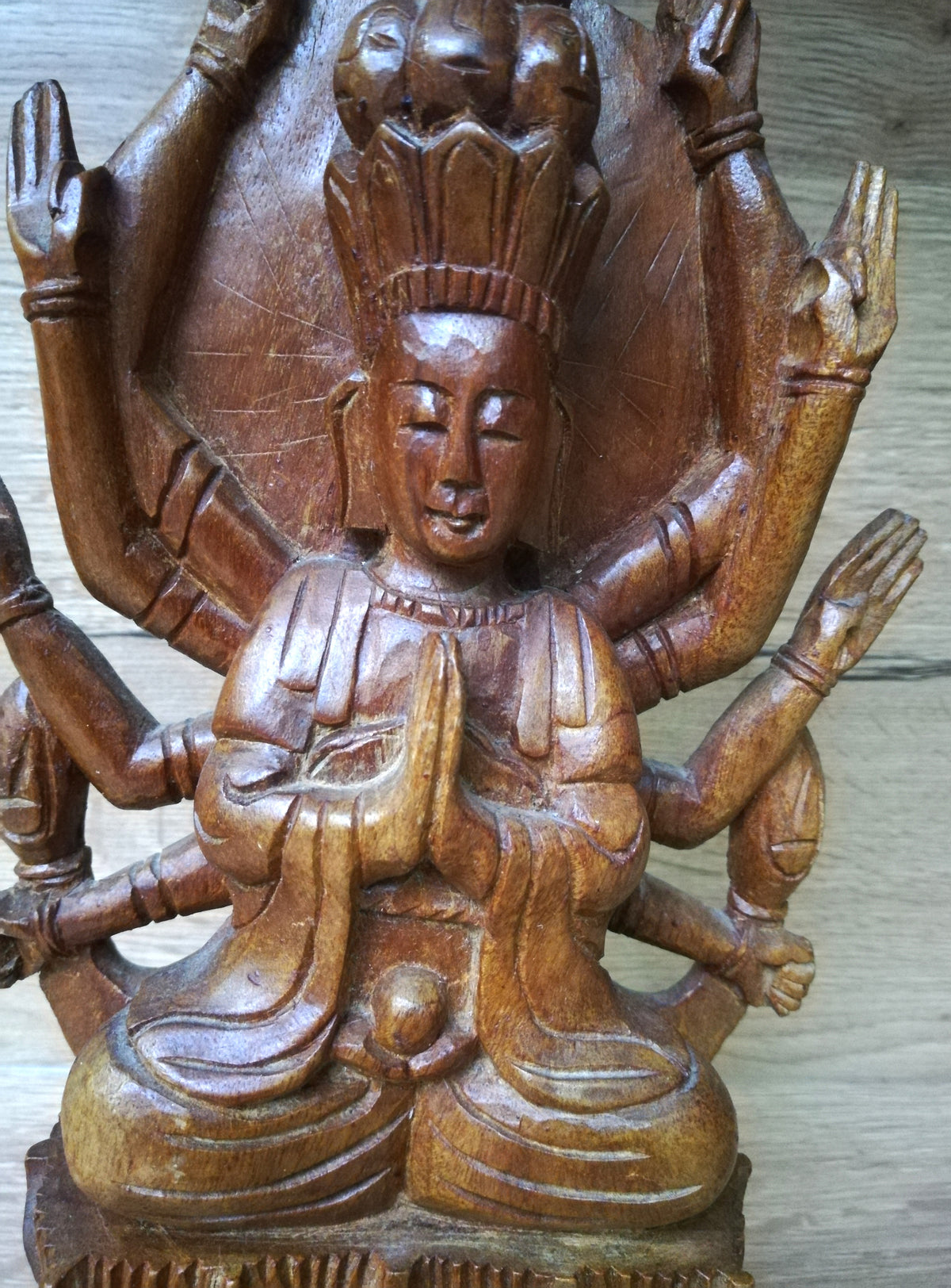 Cundi Bodhisattva – Quan Âm Chuẩn Đề – Statue en bois sculpté, Vietnam