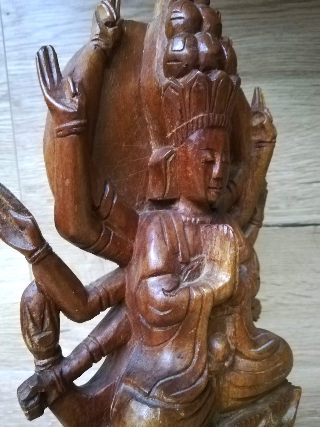 Cundi Bodhisattva – Quan Âm Chuẩn Đề – Statue en bois sculpté, Vietnam