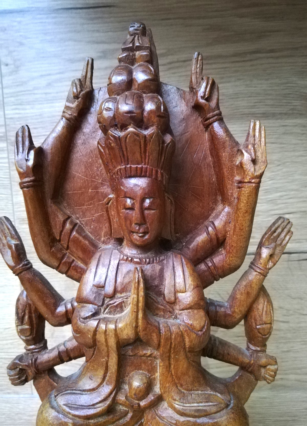 Cundi Bodhisattva – Quan Âm Chuẩn Đề – Statue en bois sculpté, Vietnam
