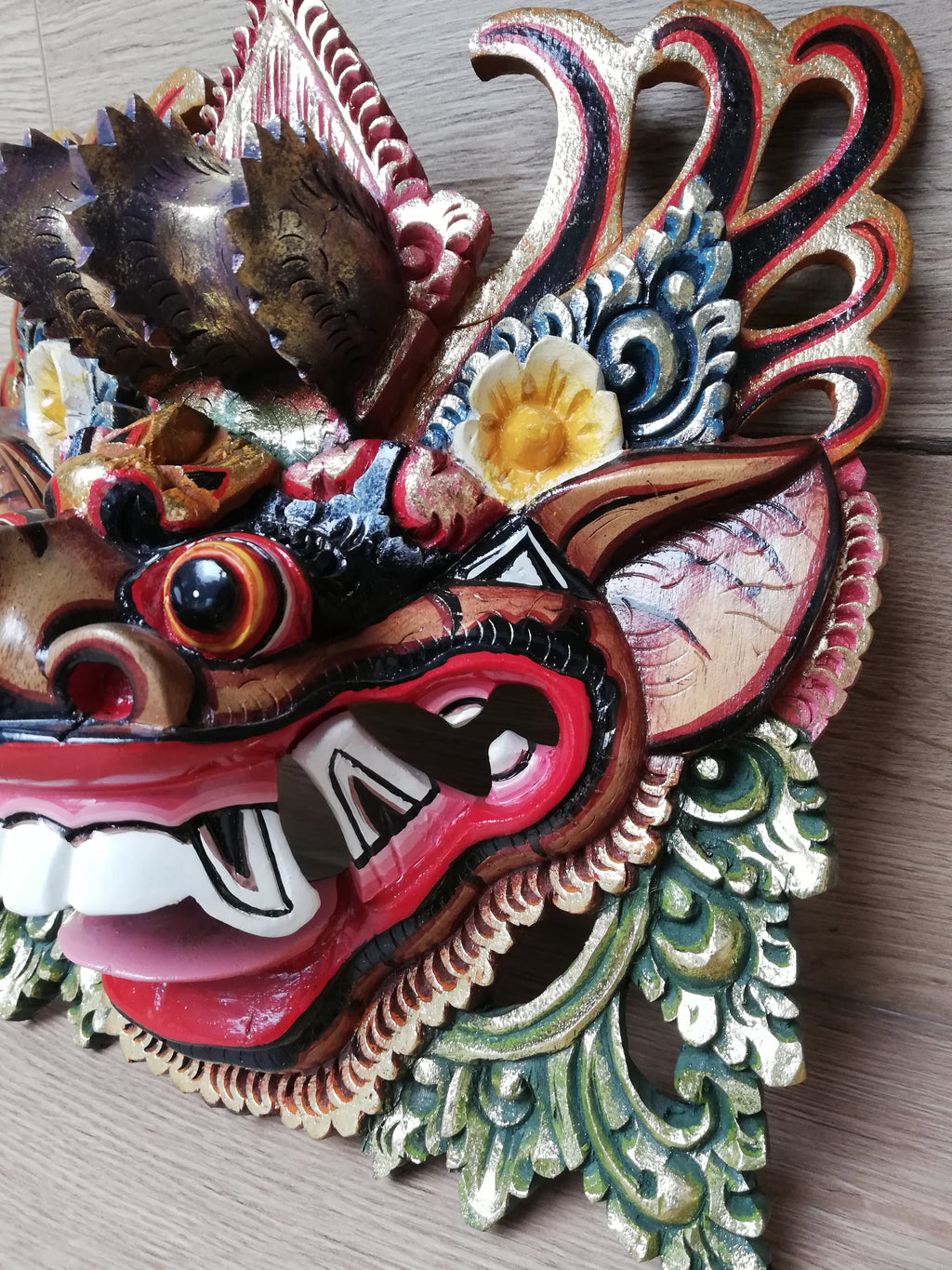 Masque Traditionnel Barong, Culture Balinaise, Masque rituel, Asie, Bali, Art mural