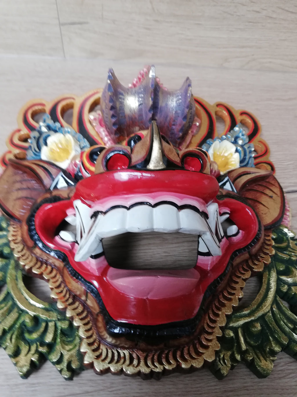 Masque Traditionnel Barong, Culture Balinaise, Masque rituel, Asie, Bali, Art mural
