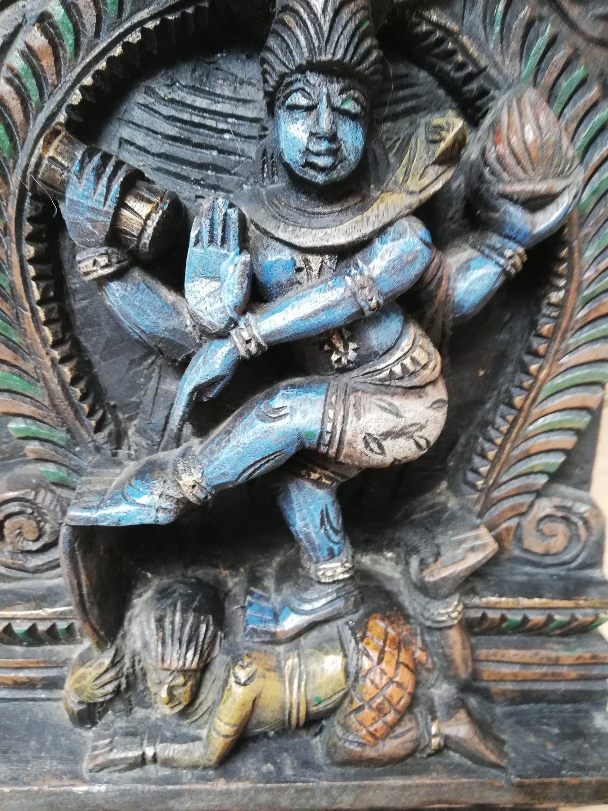 Shiva Nataraja – Sculpture murale hindoue ancienne – Seigneur de la Danse – Inde