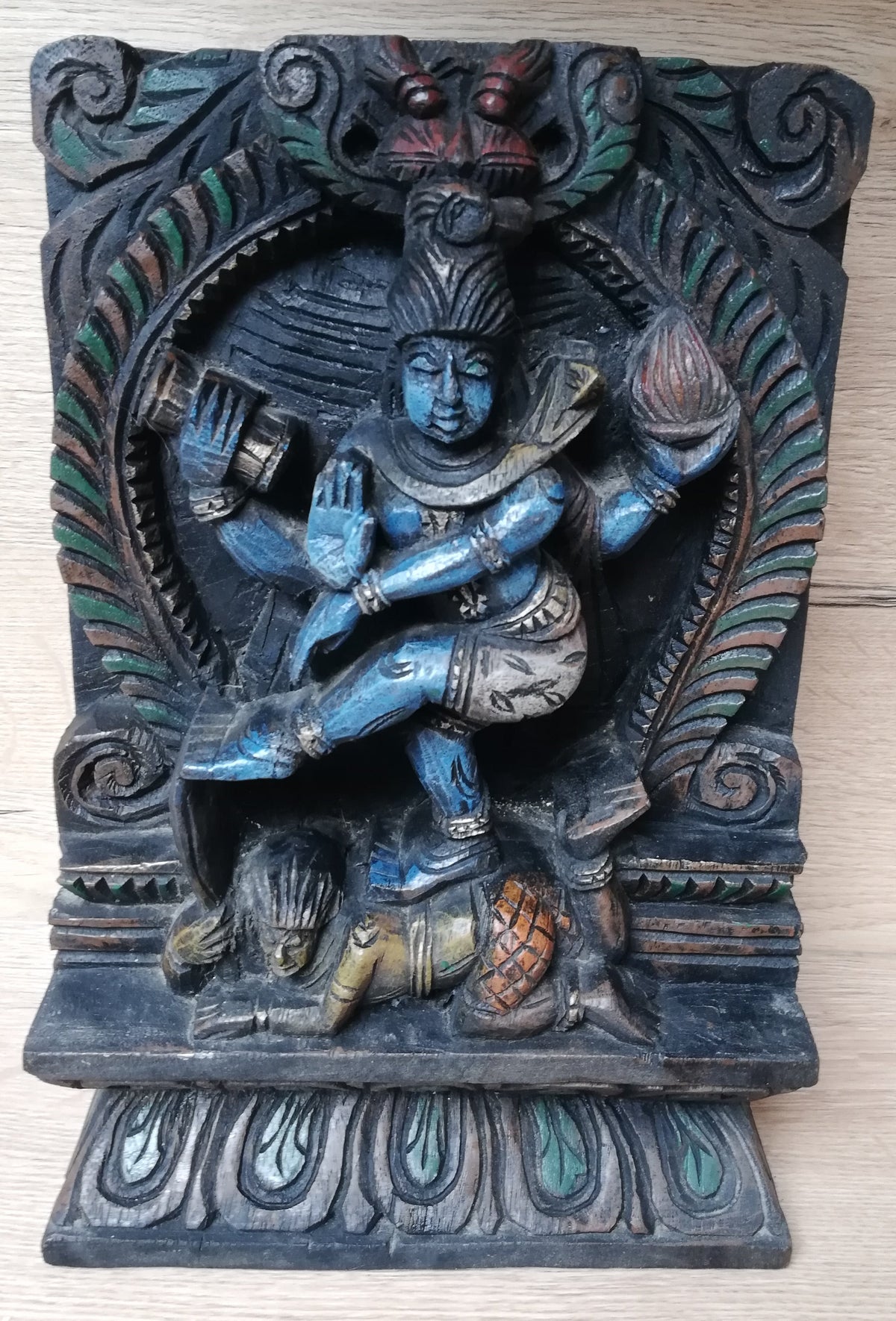 Shiva Nataraja – Sculpture murale hindoue ancienne – Seigneur de la Danse – Inde