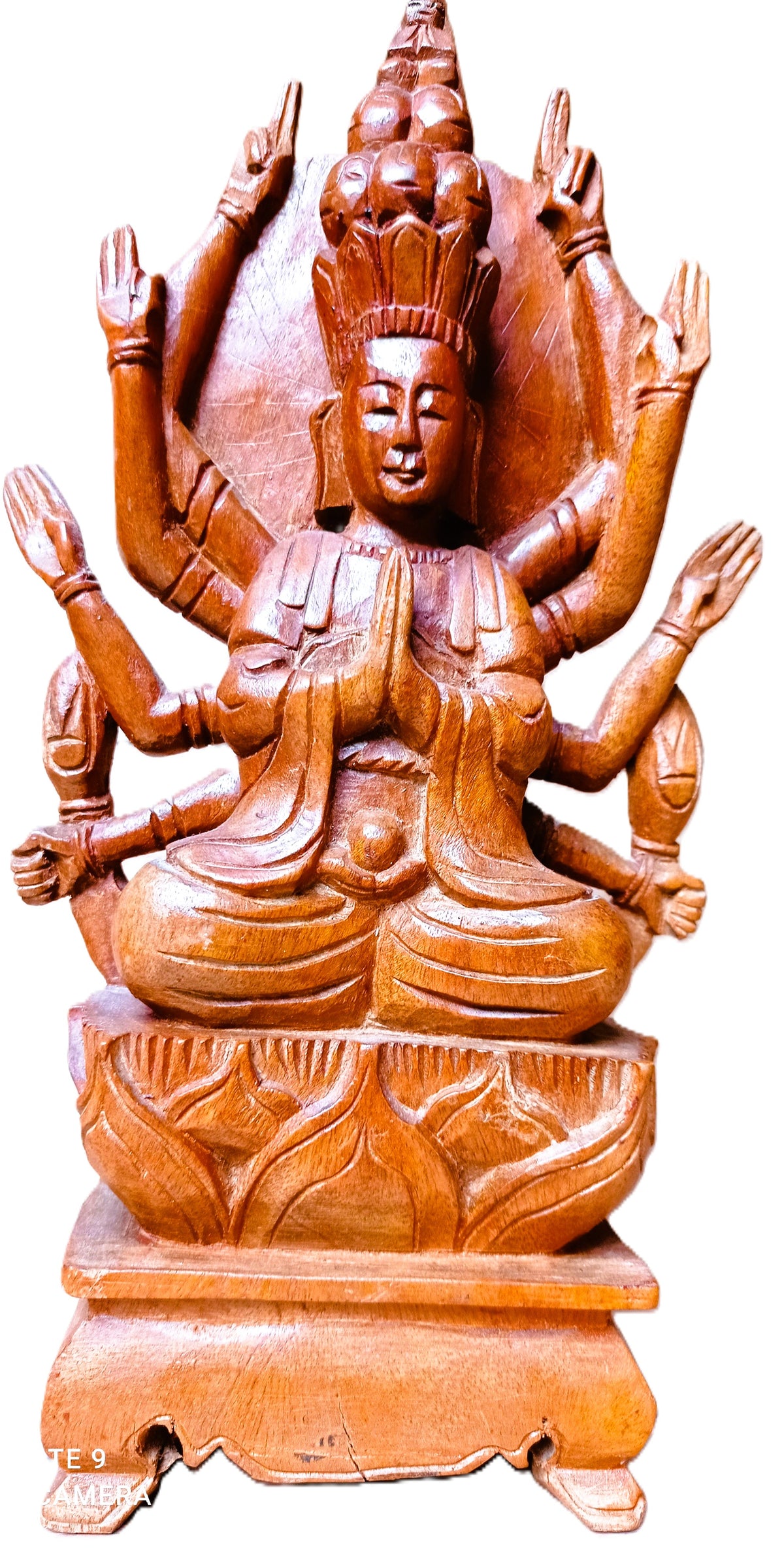 Cundi Bodhisattva – Quan Âm Chuẩn Đề – Statue en bois sculpté, Vietnam