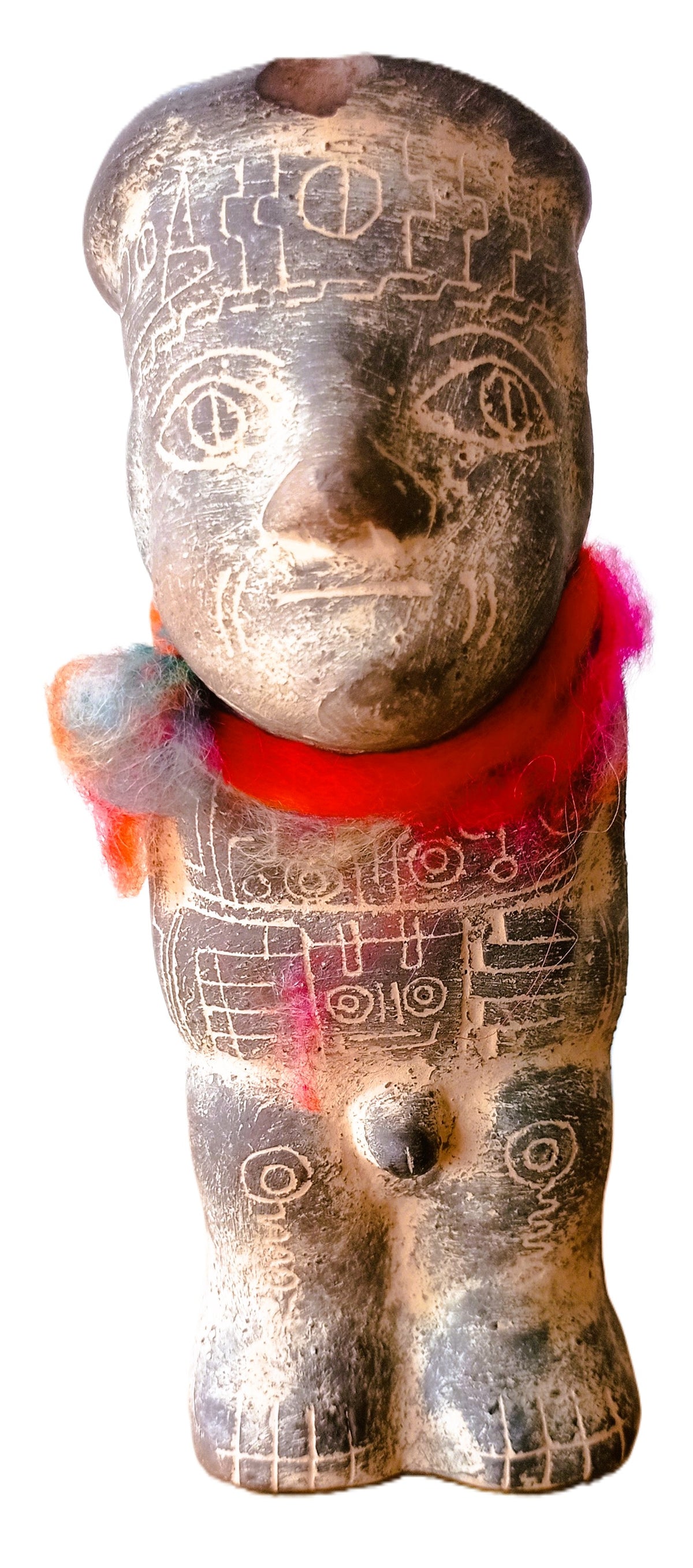 Statuette Chaman bossu – Terre cuite noire – Art précolombien du Pérou – 18 cm