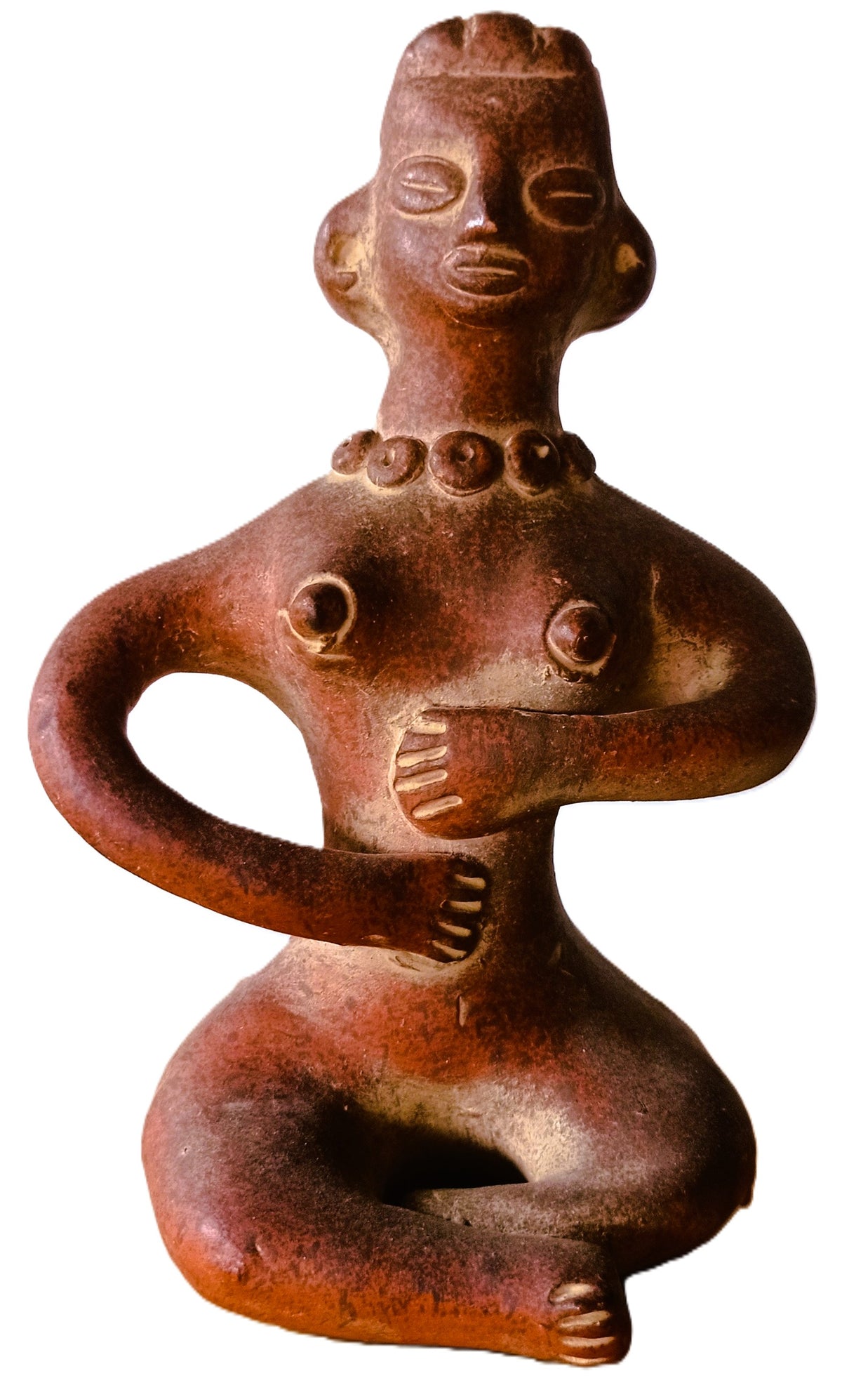 Statuette Femme Précolombienne Mexique – Terre Cuite 19,5 cm – Art Mésoaméricain