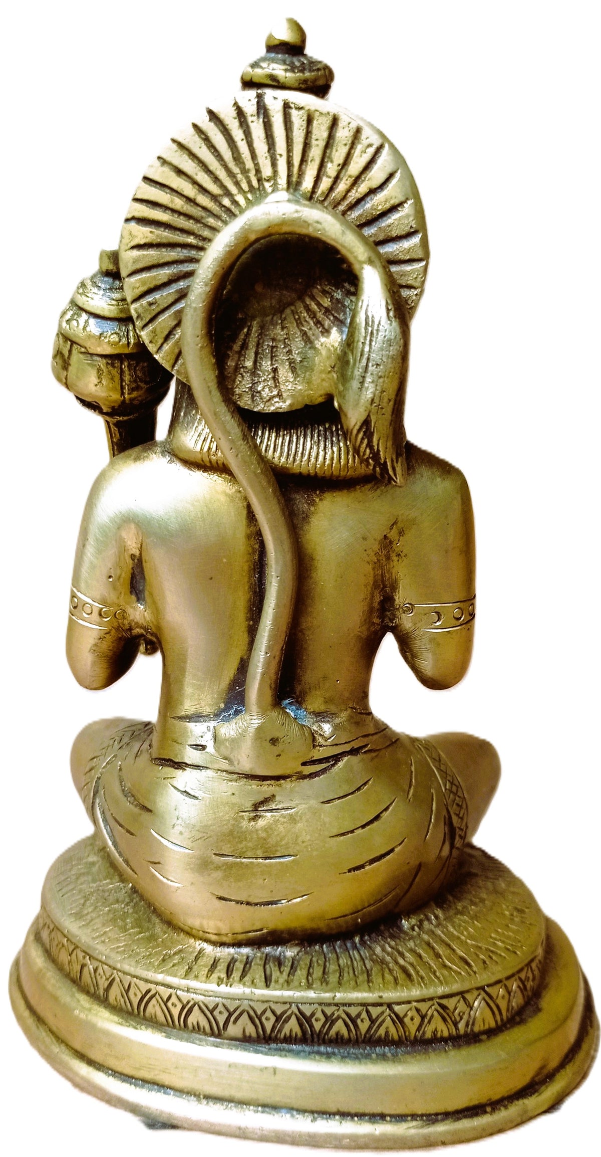 Hanuman en méditation – Statue hindoue en bronze – Dieu singe du Ramayana – Inde