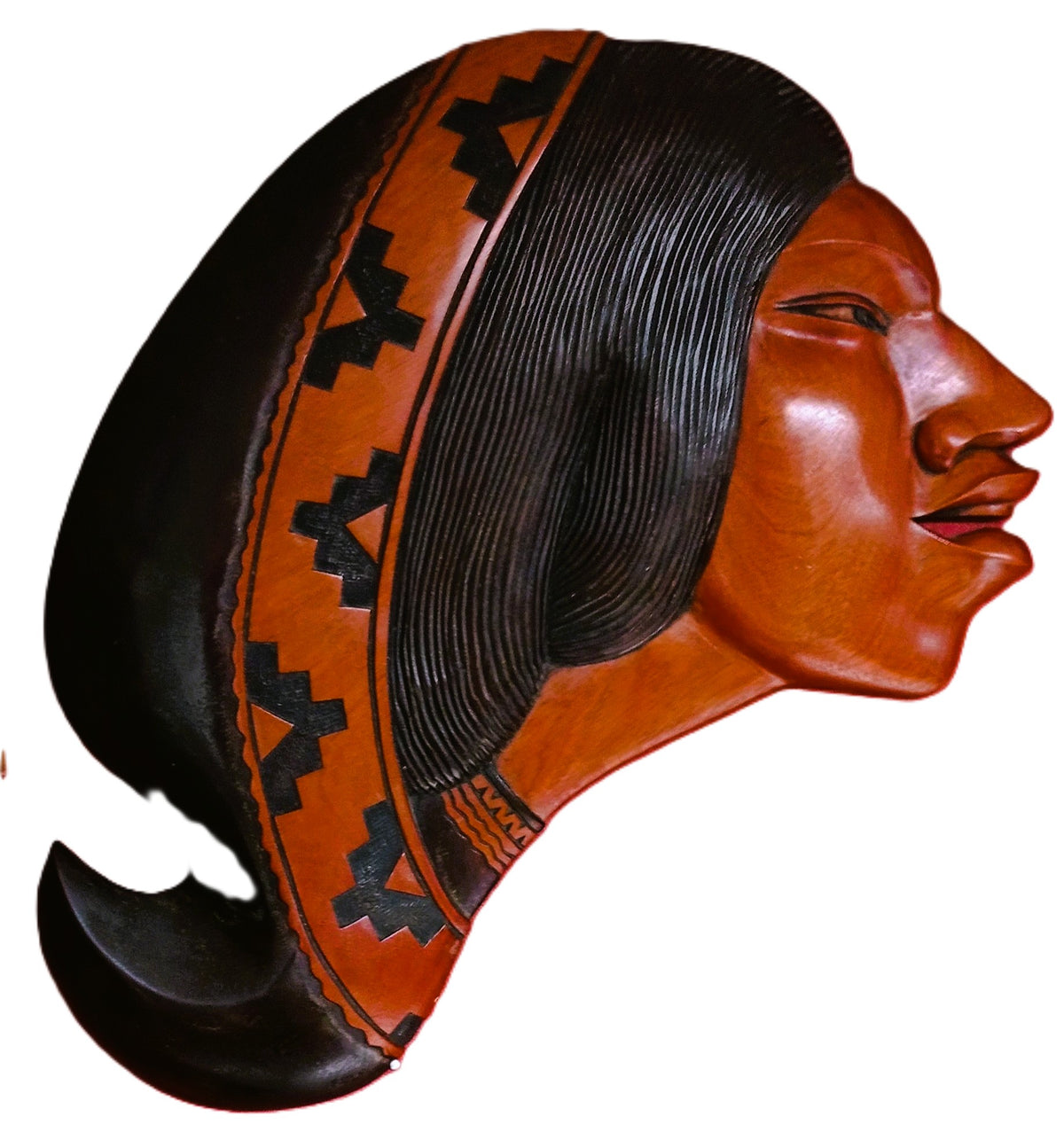 Duo de sculptures murales Quechua – Homme & Femme des Andes – Bois sculpté – Bolivie