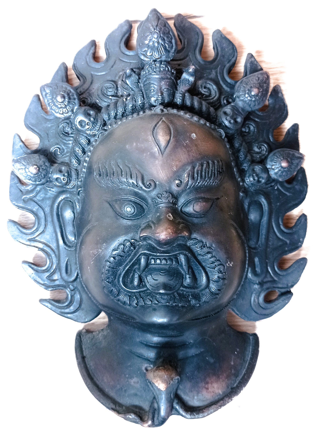 Masque Mahākāla en terre cuite – Art bouddhiste himalayen