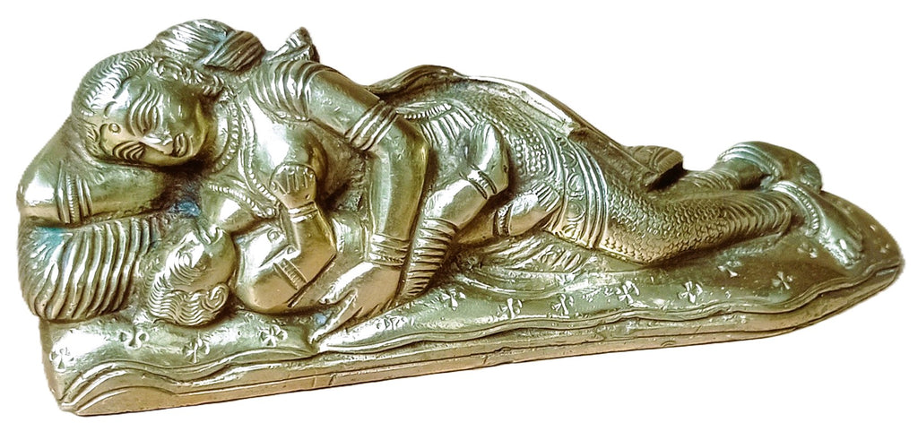 Yashoda allaitant Krishna – Statuette en bronze – Hindouisme, Inde