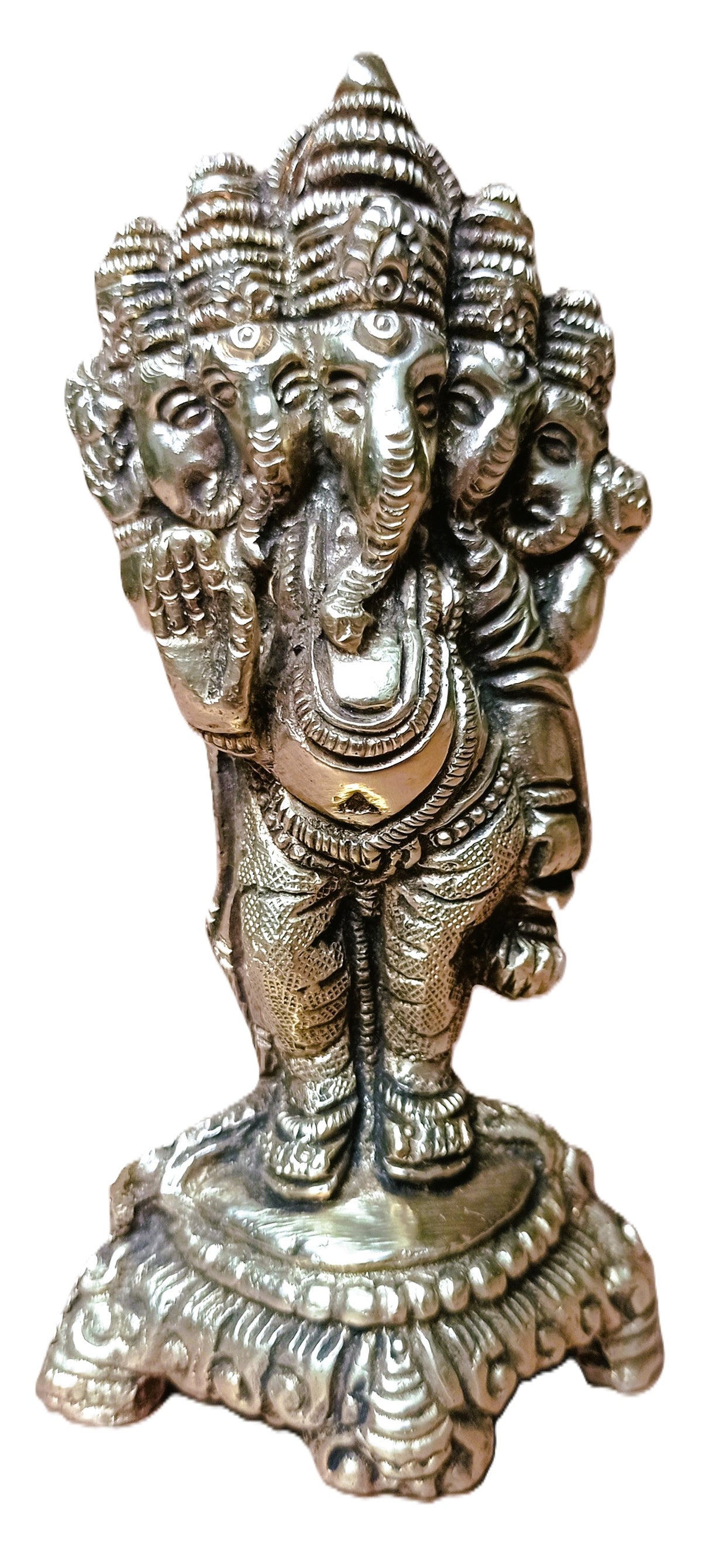 Statue de Panchamukhi Ganesh en bronze massif – Divinité Hindou, Inde.