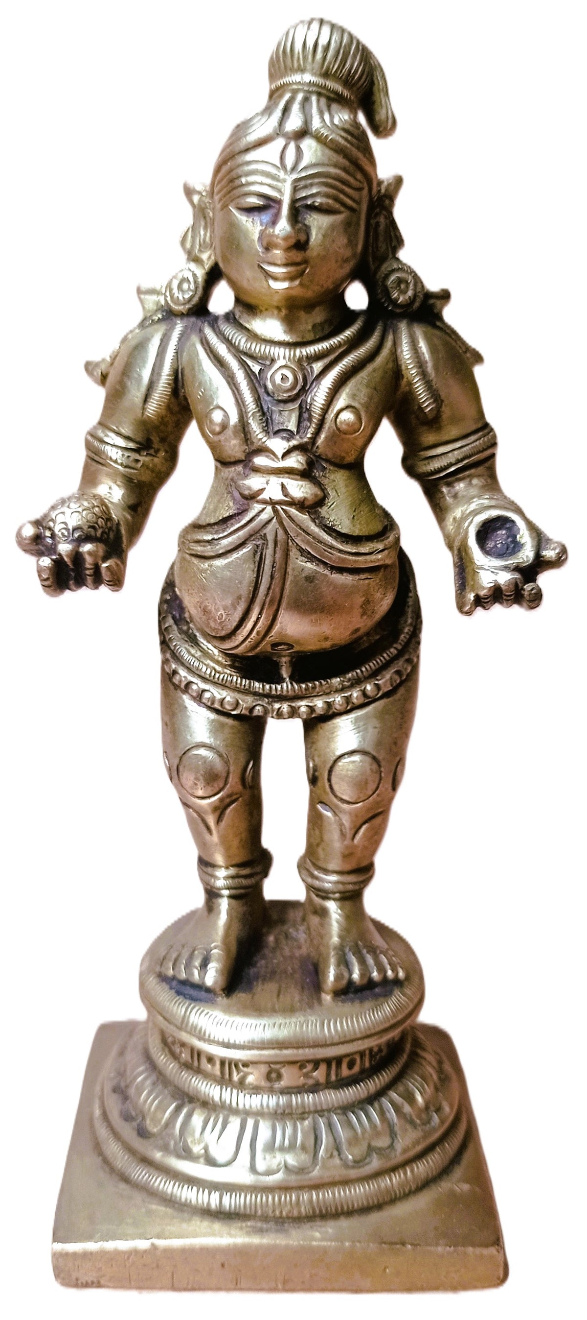 Laddu Gopal – Krishna Enfant en laiton massif – Statue Divinité hindoue, Inde, Asie.