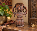 Statuette ancienne Inde Sadum – Femme en terre cuite artisanale – Andhra Pradesh – 32 cm