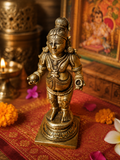 Laddu Gopal – Krishna Enfant en laiton massif – Statue Divinité hindoue, Inde, Asie.
