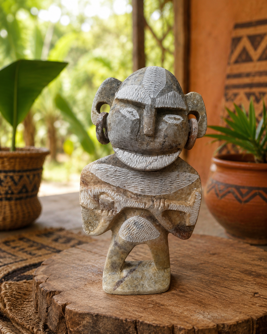 Statuette Mbigou en pierre tendre – Sculpture artisanale du Gabon – Art africain