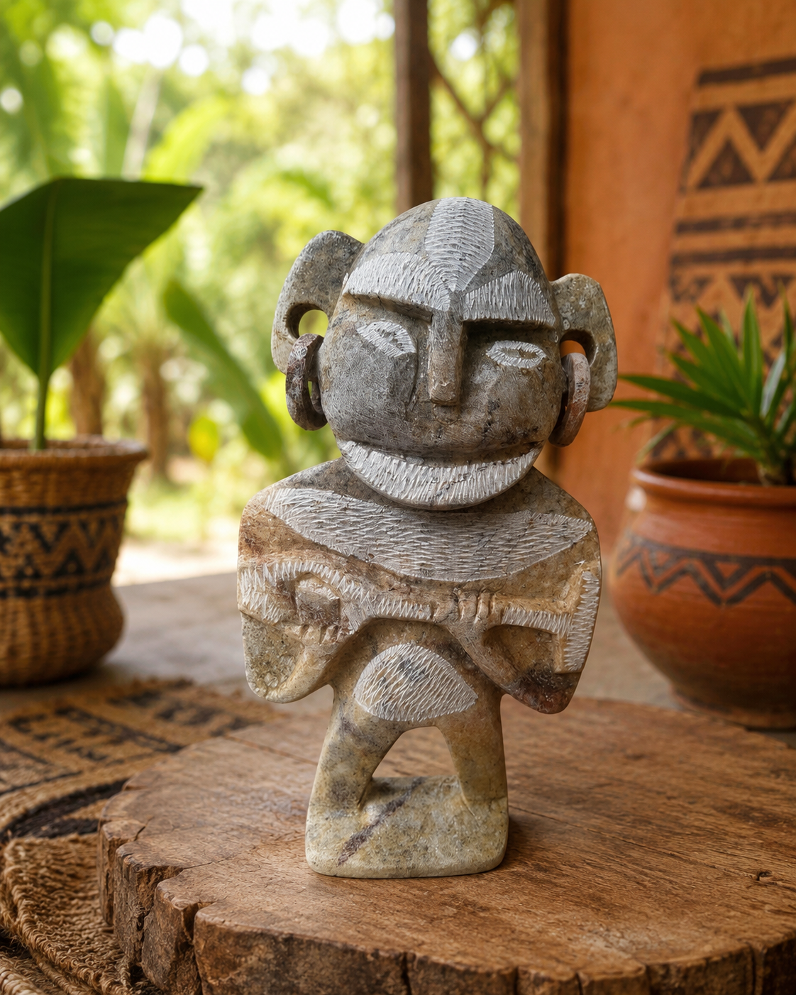 Statuette Mbigou en pierre tendre – Sculpture artisanale du Gabon – Art africain