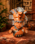 Statuette de chef guerrier – Art précolombien d’inspiration zapotèque – Terre cuite polychrome