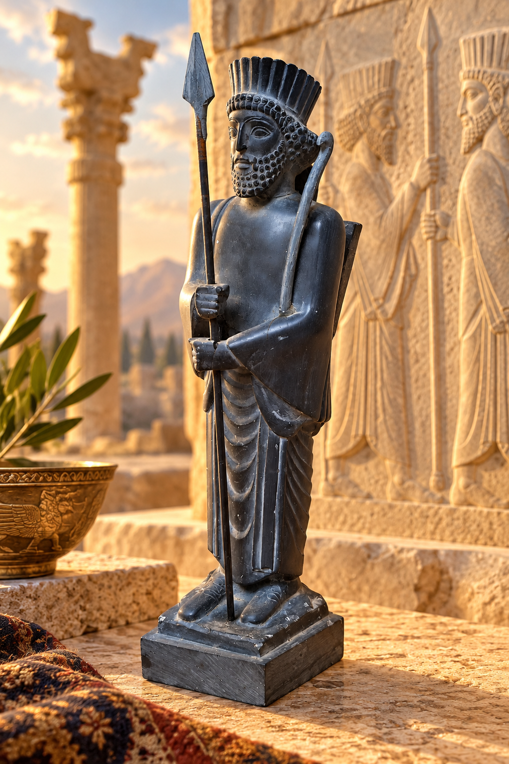 Statue de garde perse de Persépolis – Reproduction SAFIR – Art achéménide – 27 cm