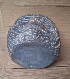 Tête olmèque en céramique – Sculpture style précolombien – Mexique – 19 cm