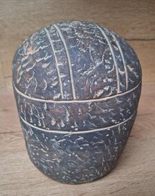 Tête olmèque en céramique – Sculpture style précolombien – Mexique – 19 cm