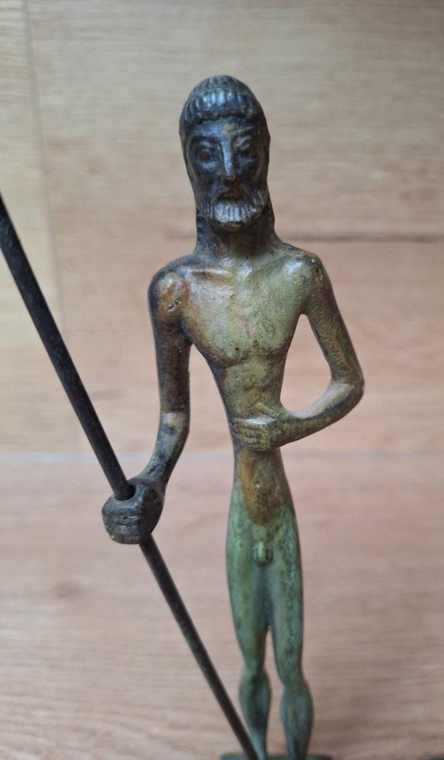 Poséidon au trident en bronze patiné – Sculpture inspirée de la Grèce antique – 24 cm