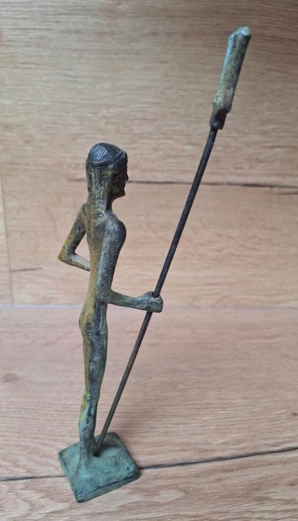 Poséidon au trident en bronze patiné – Sculpture inspirée de la Grèce antique – 24 cm