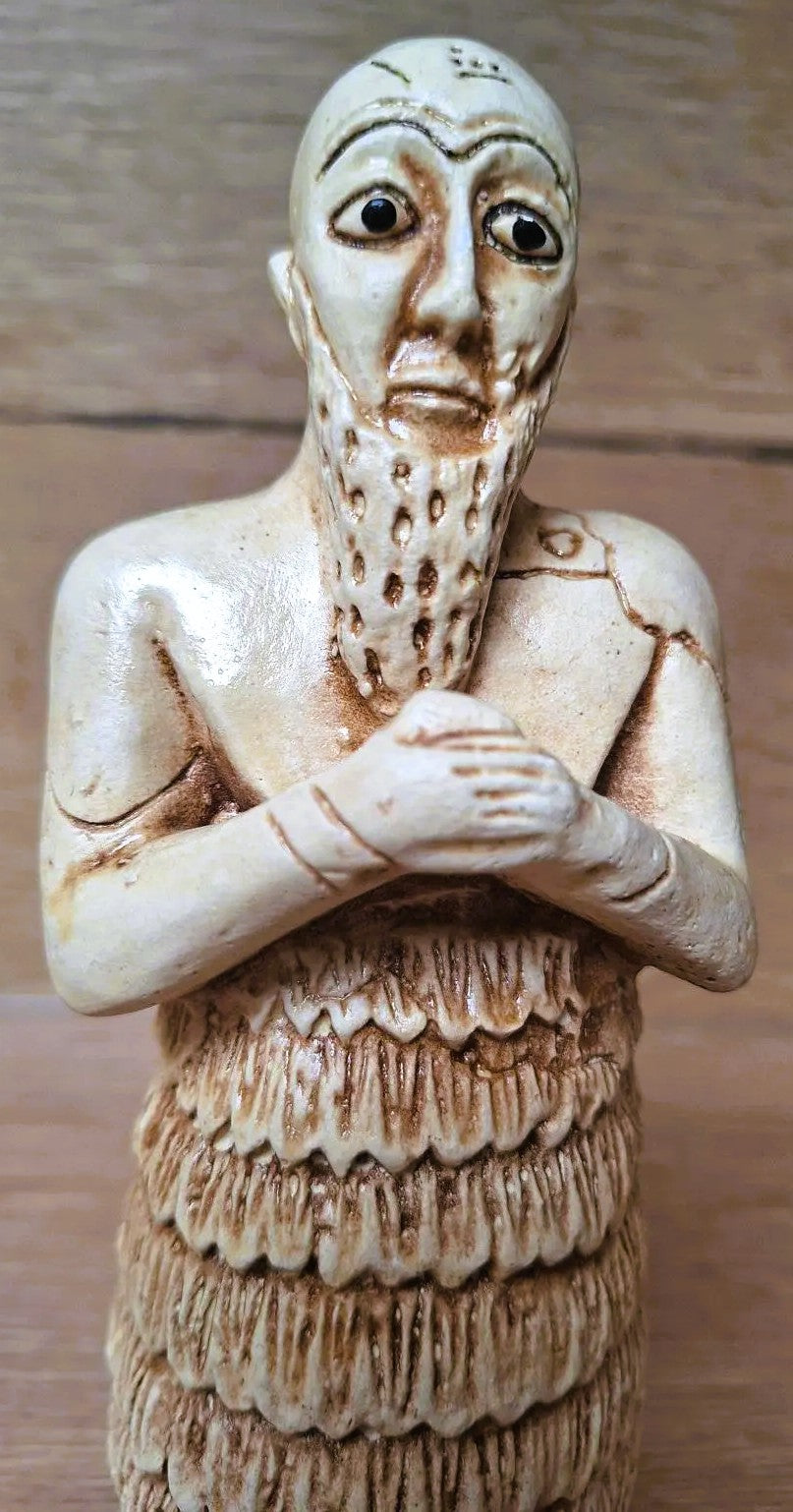 Reproduction du Roi Lamgi-Mari – Temple d’Ishtar – Statuette sumérienne de Mari – 19 cm