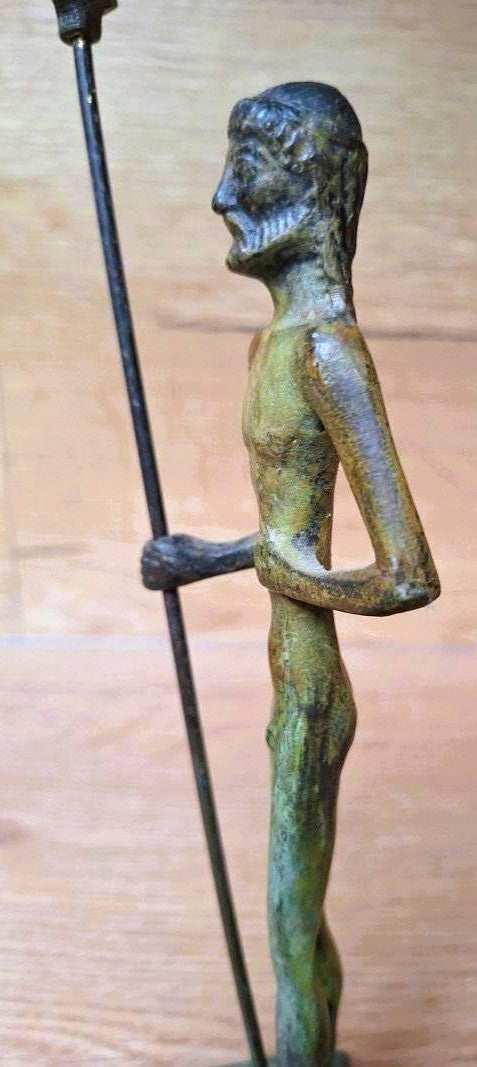 Poséidon au trident en bronze patiné – Sculpture inspirée de la Grèce antique – 24 cm
