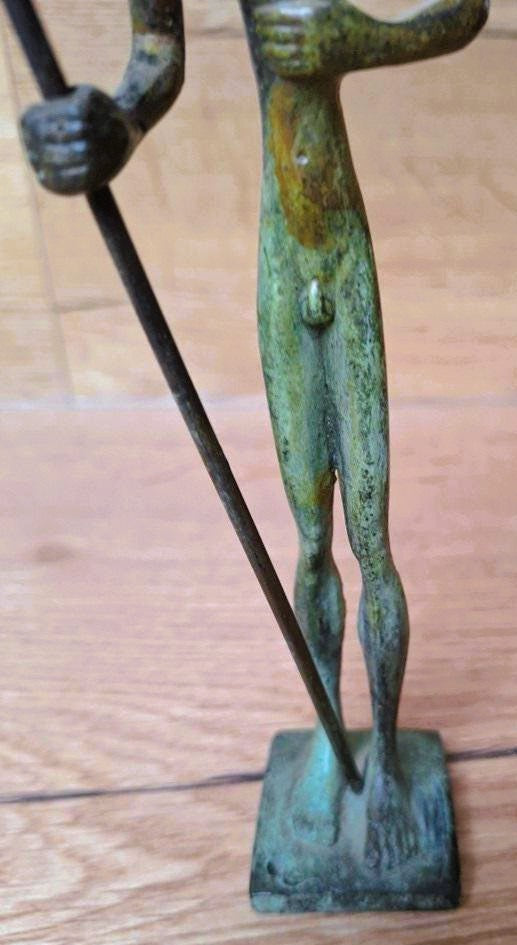 Poséidon au trident en bronze patiné – Sculpture inspirée de la Grèce antique – 24 cm