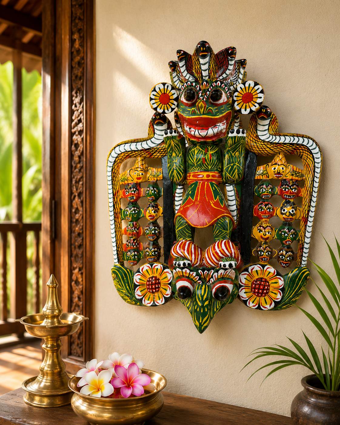 Masque Maha Kola – Les 18 Sanni – Sanni Yakuma – Art traditionnel du Sri Lanka